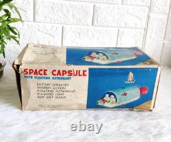 Vintage MT TM Space Capsule Apollo Astronaut Battery Operated Japan Tin Toy156