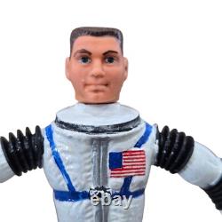 Vintage Major Matt Mason Figure Bundle Brown Space Sled, Helmet, Prop Jet