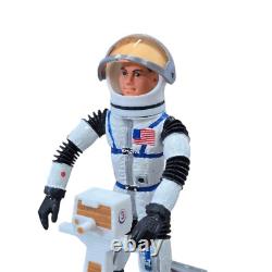 Vintage Major Matt Mason Figure Bundle Brown Space Sled, Helmet, Prop Jet