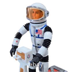 Vintage Major Matt Mason Figure Bundle Brown Space Sled, Helmet, Prop Jet