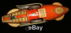Vintage Marx 25th-Century USA Buck Rogers Wind-up tin toy Spaceship WORKING