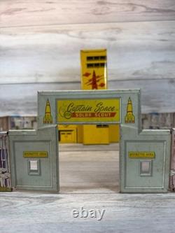 Vintage Marx Captain Space Solar Scout Playset 1953 Tom Corbett Tin Toy Building