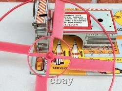 Vintage Marx Space Satellite Launcher Tin Rocket Age Toy