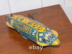 Vintage Marx Tom Corbett Space Cadet Tin Wind Up Rocket Toy