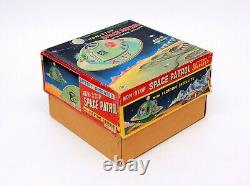 Vintage Masudaya Modern Toys Non-stop Space Patrol Tin Flying Saucer & Satellite