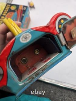 Vintage Masudaya ModernToys Non-Fall Moon Rocket Tin Battery Op Japan