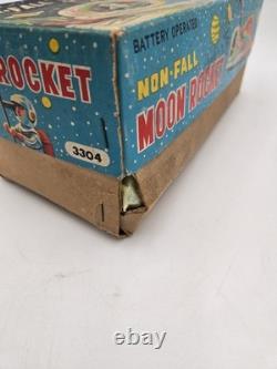 Vintage Masudaya ModernToys Non-Fall Moon Rocket Tin Battery Op Japan