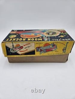 Vintage Masudaya ModernToys Non-Fall Moon Rocket Tin Battery Op Japan