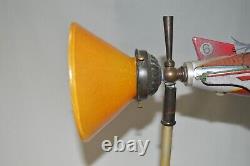 Vintage Matthew Lee Gotwols Toy Tin Space Rocket Custom Table Lamp Artist Signed