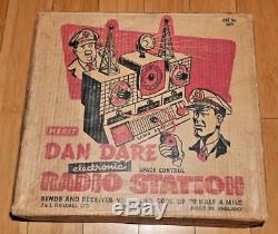 Vintage Merit Dan Dare Space Control Radio Station 1950s Boxed Rare Toy Set B218