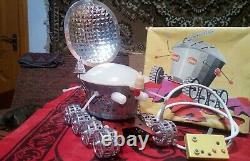 Vintage Metal Electromechanical Space Toy Lunokhod controlled by Made in USSR