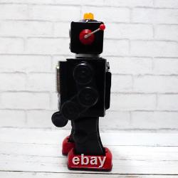 Vintage Metal House Tin TV Space Robot Battery operated Black Red WithBOX