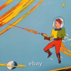 Vintage Mid-Century Spacemaster Tin Toy Chest, SF Space Interior, 1950s-60s