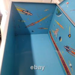 Vintage Mid-Century Spacemaster Tin Toy Chest, SF Space Interior, 1950s-60s