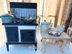 Vintage Miniature Space Cook Stove &Tiny Kitchen Cookware Houston Xmas Gift