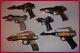 Vintage & Modern Space Toy Gun Lot Of 6 Ray Astroray Friction Jet Chrome