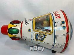 Vintage Modern Toys Apollo Tin Litho Battery Operated Toy Works Space Japan