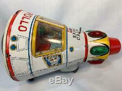 Vintage Modern Toys Apollo Tin Litho Battery Operated Toy Works Space Japan