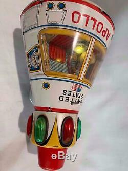 Vintage Modern Toys Apollo Tin Litho Battery Operated Toy Works Space Japan