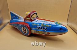 Vintage Modern Toys MT Space Rocket No 9 Tin Toy Japan 32cm 12.6 Astronaut