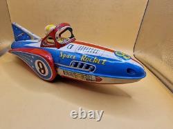 Vintage Modern Toys MT Space Rocket No 9 Tin Toy Japan 32cm 12.6 Astronaut