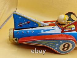 Vintage Modern Toys MT Space Rocket No 9 Tin Toy Japan 32cm 12.6 Astronaut
