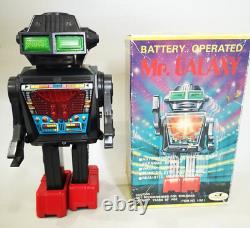 Vintage Mr. Galaxy Battery Operated Japan Space Robot Tin toy /Original Box/Works