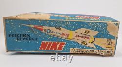 Vintage NIKE Tin Toy Rocket Masuya Japan Made Friction Powered with Box US Army