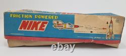 Vintage NIKE Tin Toy Rocket Masuya Japan Made Friction Powered with Box US Army