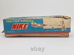 Vintage NIKE Tin Toy Rocket Masuya Japan Made Friction Powered with Box US Army