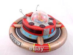 Vintage Nomura Planet-Y Space Station Battery Operated Tin Plate 1960s Toy Rare