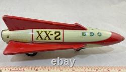 Vintage Nomura XX-2 tin Friction -Powered Spaceship from Japan, 1960's
