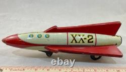 Vintage Nomura XX-2 tin Friction -Powered Spaceship from Japan, 1960's