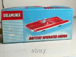 Vintage OK Toys Hong Kong Futuristic Space Battery Operated Dreamliner Car