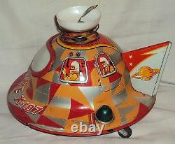 Vintage OLD Space Satellite X 107 Tin Litho Battery Operated Japan Modern Toys