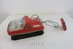 Vintage OPECA Russian Tracked Red Plastic Space Toy Battery Op World Globe