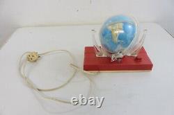 Vintage OPECA Russian Tracked Red Plastic Space Toy Battery Op World Globe