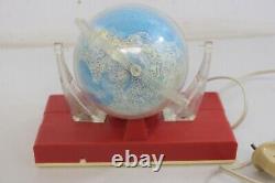 Vintage OPECA Russian Tracked Red Plastic Space Toy Battery Op World Globe