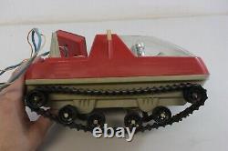 Vintage OPECA Russian Tracked Red Plastic Space Toy Battery Op World Globe