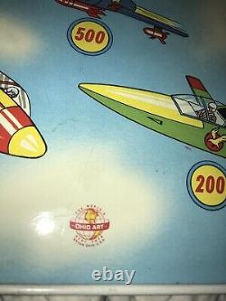 Vintage Ohio Art Tin Litho Bord Planes Space-age