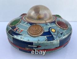 Vintage Old Battery Operate Modern Toys Space Explorer Ship Llitho Tin Toy Japan