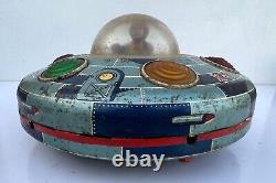 Vintage Old Battery Operate Modern Toys Space Explorer Ship Llitho Tin Toy Japan