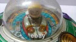 Vintage Old Battery Operate X 7 Space Ship Litho Tin Toy Flying Saucer Japan