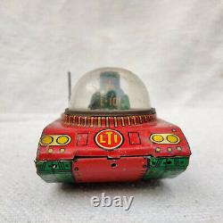 Vintage Old LTI Space Sparkling Tank Astronauts Sparkling Friction Tin Toy156