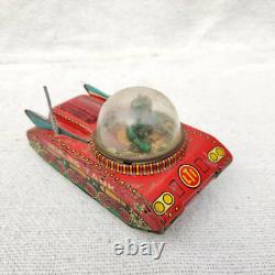 Vintage Old LTI Space Sparkling Tank Astronauts sparkling Friction Tin Toy156