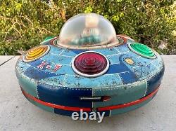 Vintage Old MT Trademark X-7 Space Explorer Ship Battery Litho Tin Toy Japan