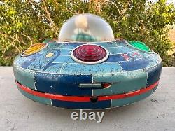 Vintage Old MT Trademark X-7 Space Explorer Ship Battery Litho Tin Toy Japan