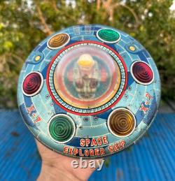 Vintage Old MT Trademark X-7 Space Explorer Ship Battery Litho Tin Toy Japan