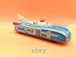 Vintage Old Rare Battery Oper Space Tin Toy Rocket Car