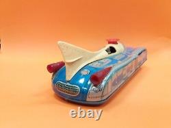 Vintage Old Rare Battery Oper Space Tin Toy Rocket Car